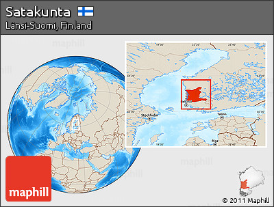 Shaded Relief Location Map of Satakunta