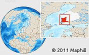 Shaded Relief Location Map of Satakunta, highlighted parent region