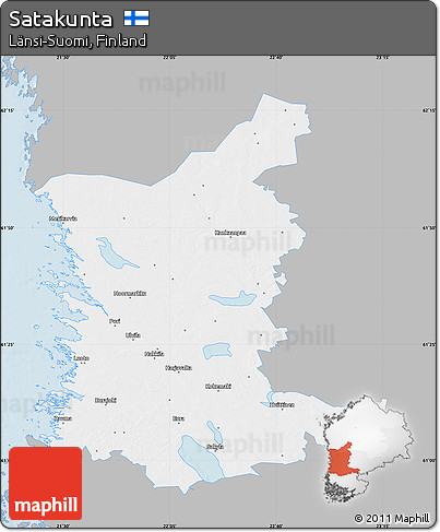 Gray Map of Satakunta, single color outside