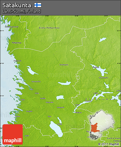 Physical Map of Satakunta