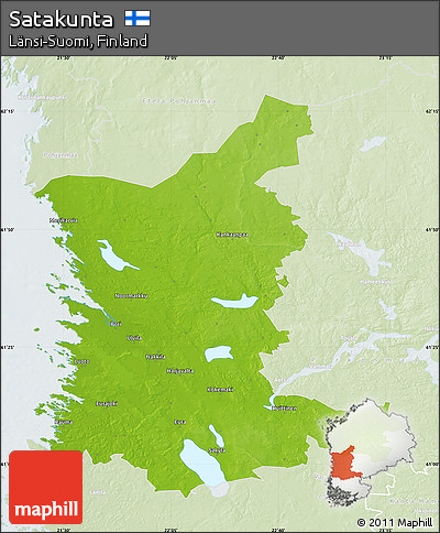 Physical Map of Satakunta, lighten