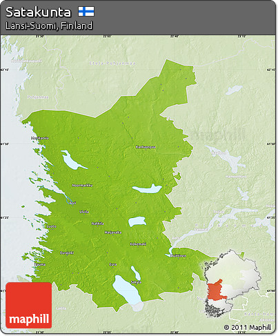 Physical Map of Satakunta, lighten