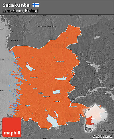 Political Map of Satakunta, darken, desaturated