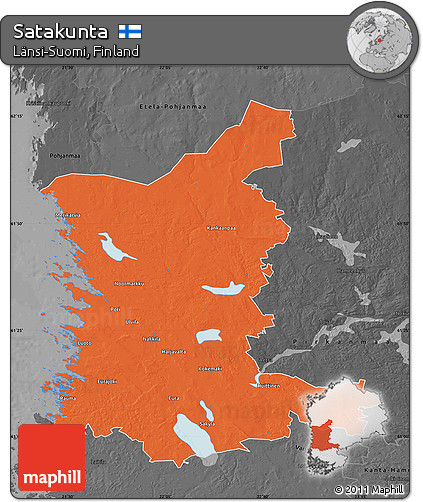 Political Map of Satakunta, darken, desaturated