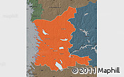 Political Map of Satakunta, darken, semi-desaturated