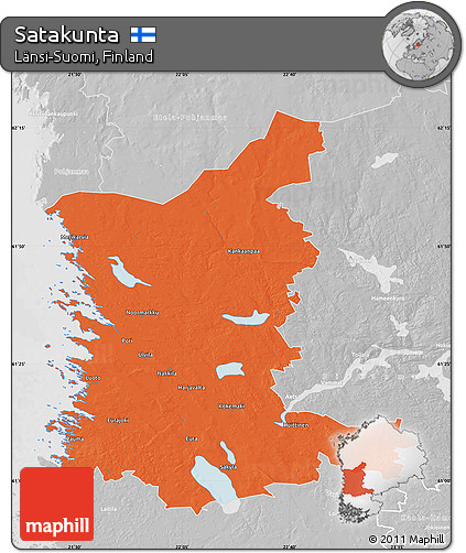 Political Map of Satakunta, lighten, desaturated