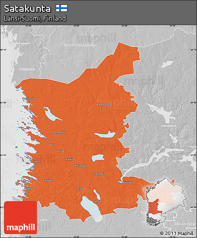 Political Map of Satakunta, lighten, desaturated