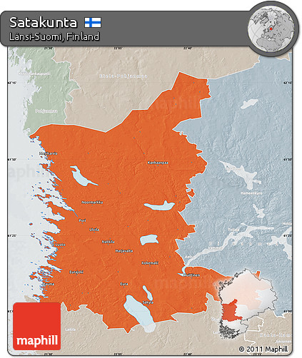 Political Map of Satakunta, lighten, semi-desaturated