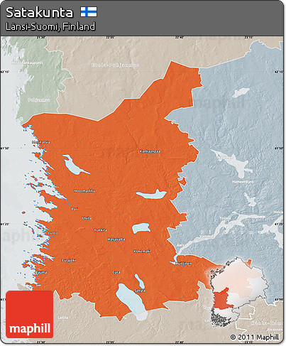 Political Map of Satakunta, lighten, semi-desaturated