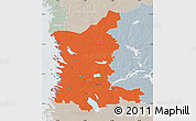 Political Map of Satakunta, lighten, semi-desaturated