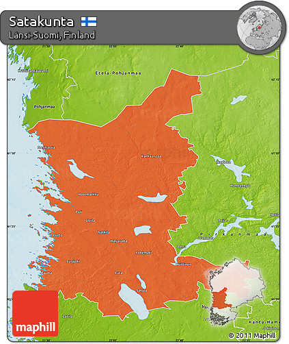 Political Map of Satakunta, physical outside