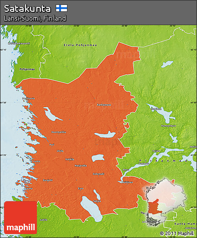 Political Map of Satakunta, physical outside