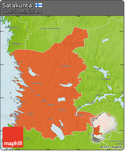 Political Map of Satakunta, physical outside