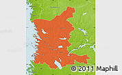 Political Map of Satakunta, physical outside