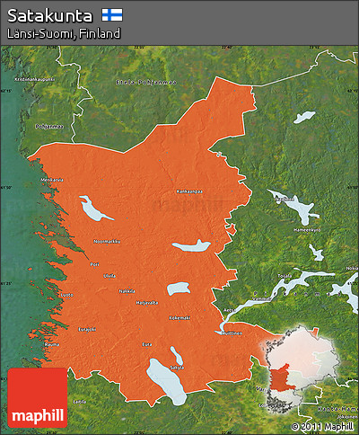 Political Map of Satakunta, satellite outside