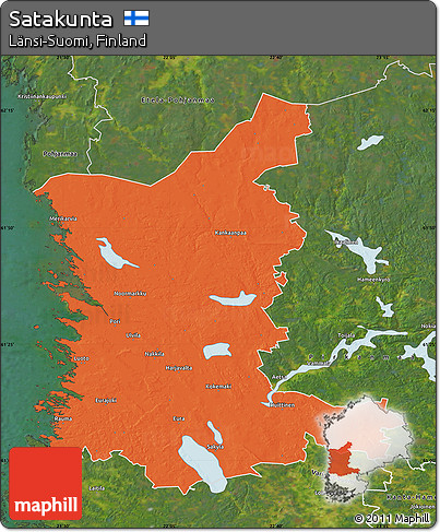 Political Map of Satakunta, satellite outside