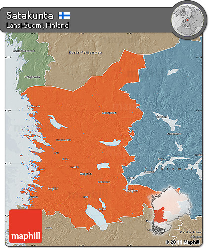 Political Map of Satakunta, semi-desaturated