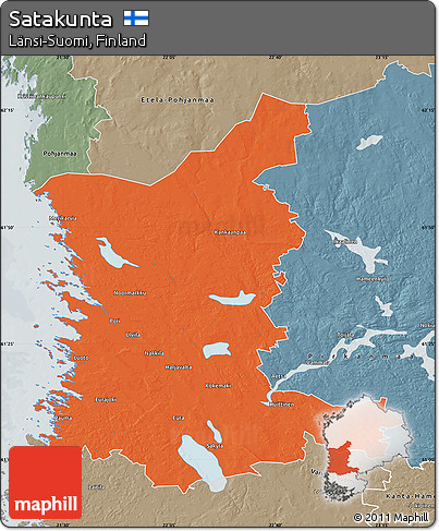 Political Map of Satakunta, semi-desaturated