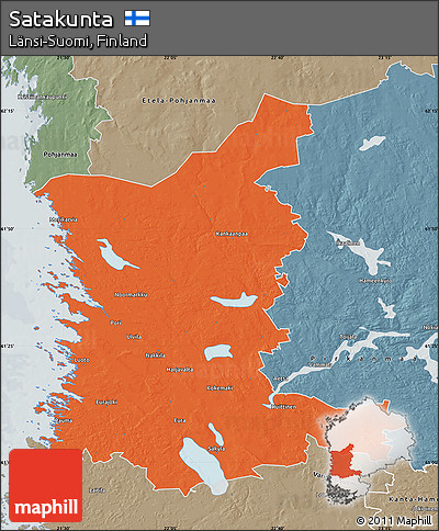 Political Map of Satakunta, semi-desaturated