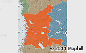 Political Map of Satakunta, semi-desaturated