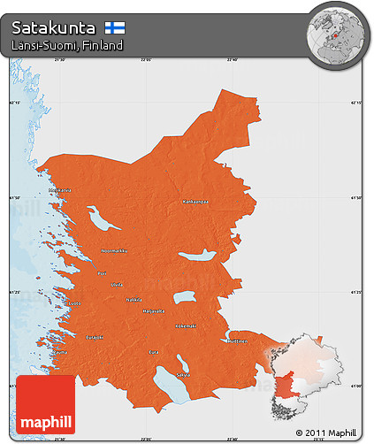 Political Map of Satakunta, single color outside
