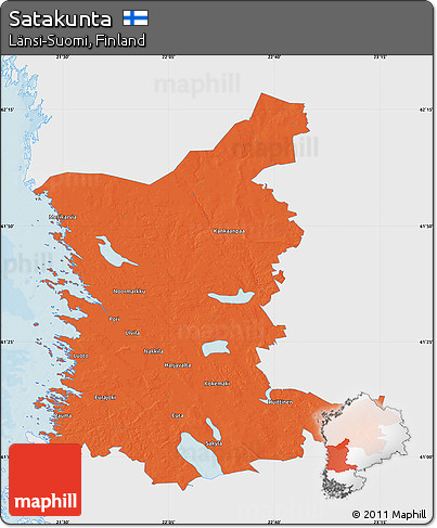 Political Map of Satakunta, single color outside