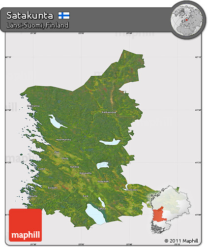 Satellite Map of Satakunta, cropped outside
