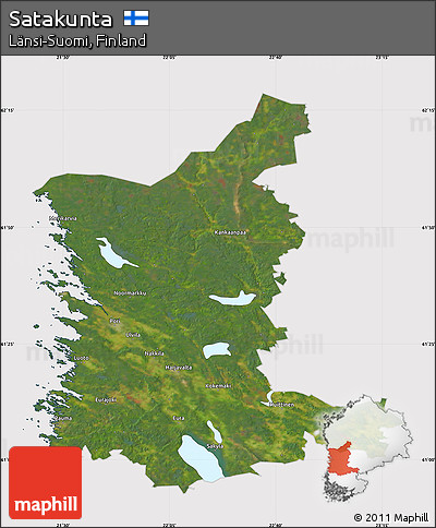 Satellite Map of Satakunta, cropped outside