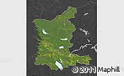 Satellite Map of Satakunta, darken, desaturated
