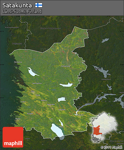 Satellite Map of Satakunta, darken