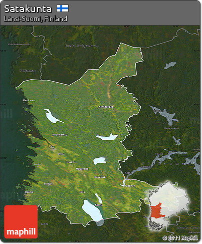 Satellite Map of Satakunta, darken