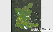 Satellite Map of Satakunta, darken, semi-desaturated