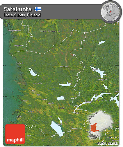 Satellite Map of Satakunta