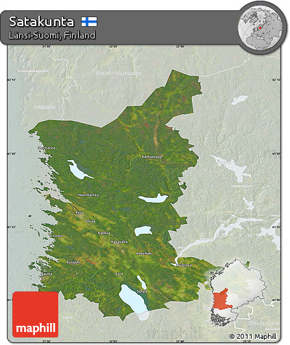 Satellite Map of Satakunta, lighten
