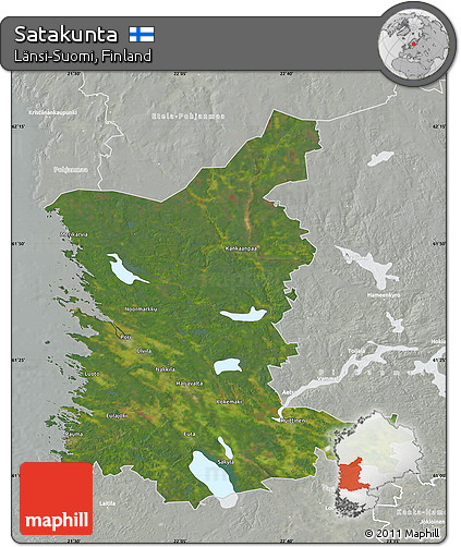 Satellite Map of Satakunta, lighten, semi-desaturated