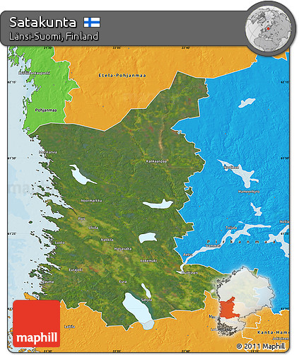 Satellite Map of Satakunta, political outside