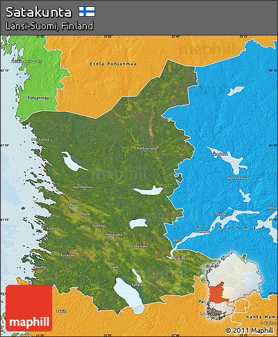 Satellite Map of Satakunta, political outside