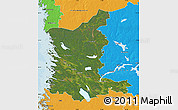 Satellite Map of Satakunta, political outside