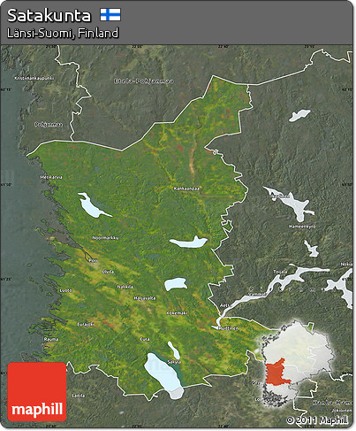 Satellite Map of Satakunta, semi-desaturated