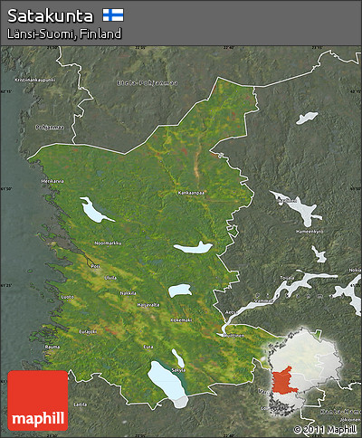 Satellite Map of Satakunta, semi-desaturated