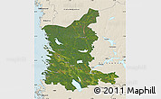 Satellite Map of Satakunta, shaded relief outside