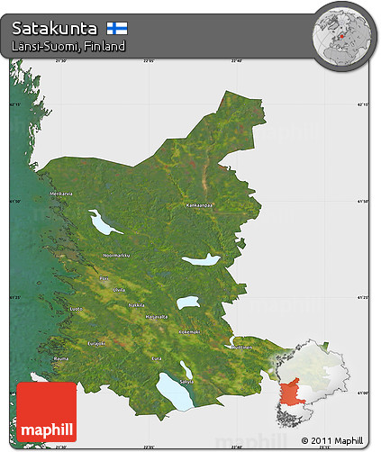 Satellite Map of Satakunta, single color outside