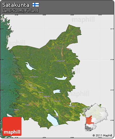 Satellite Map of Satakunta, single color outside