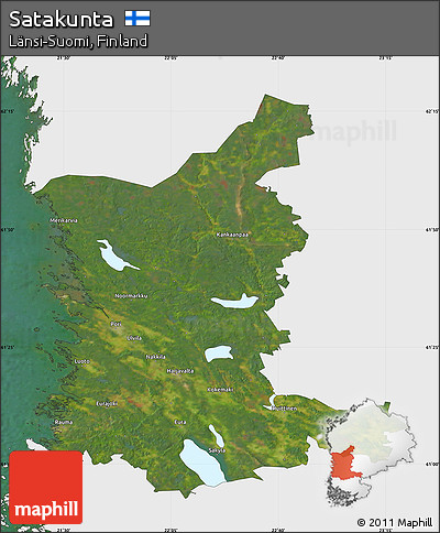 Satellite Map of Satakunta, single color outside