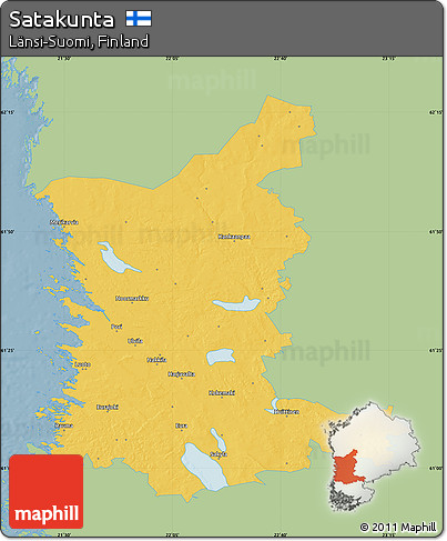 Savanna Style Map of Satakunta, single color outside