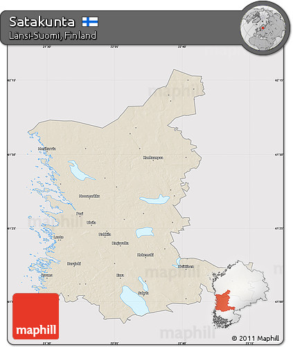 Shaded Relief Map of Satakunta, cropped outside
