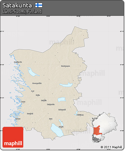 Shaded Relief Map of Satakunta, cropped outside