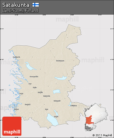 Shaded Relief Map of Satakunta, cropped outside