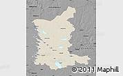 Shaded Relief Map of Satakunta, darken, desaturated