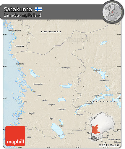 Shaded Relief Map of Satakunta